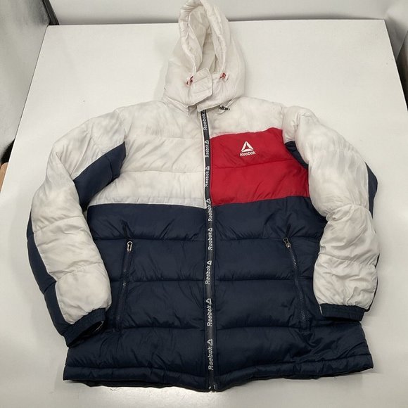 Reebok Men’s Thick Red White & Blue Puffer Jacket Size 2XL Colorblock US… - Picture 11 of 11